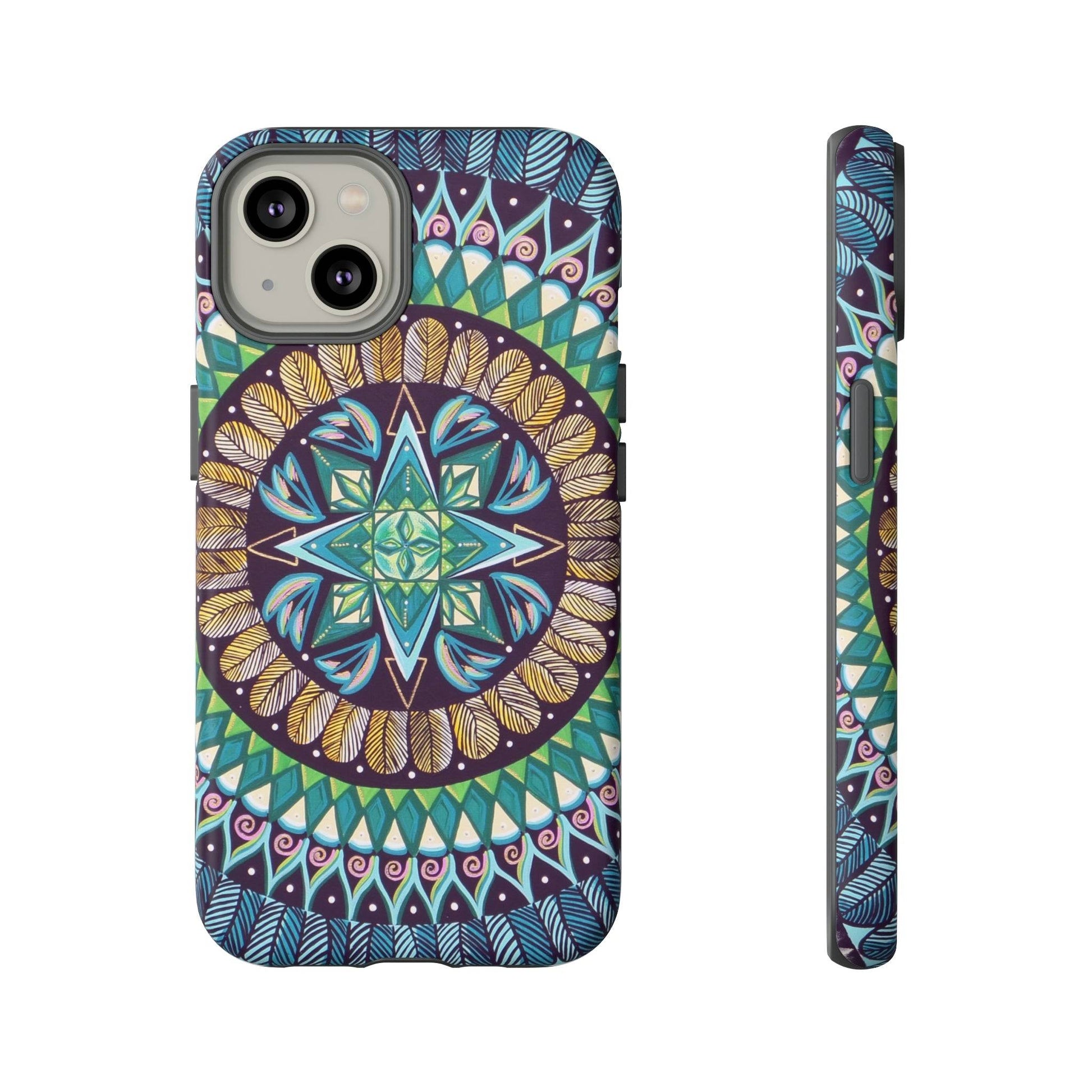 "AquilazurA Kryst'dala" Art Phone Armor - Blue Flame Array iPhone 14 / Matte Phone Case