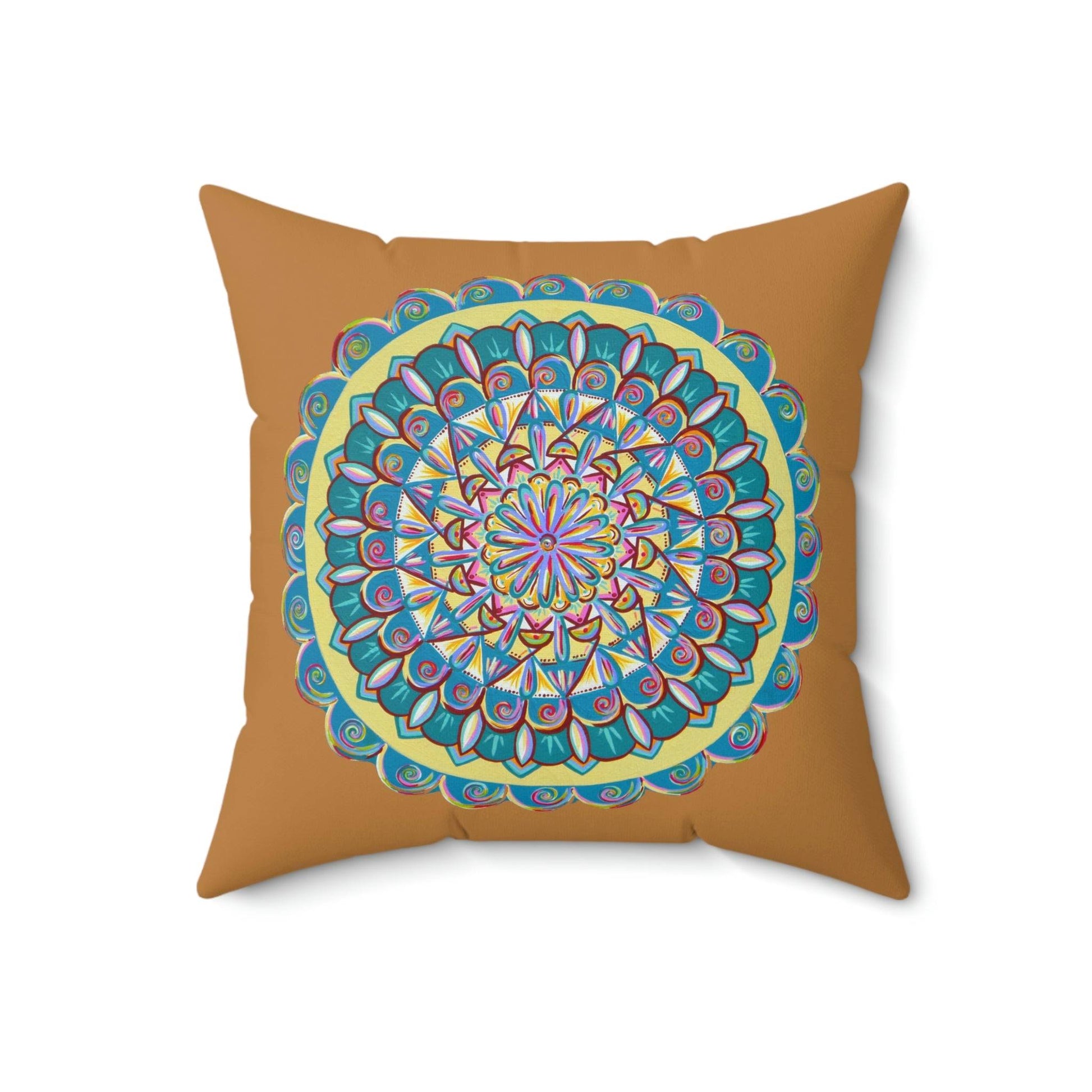 "Almandalayana" Dreamcatcher Pillow - Blue Flame Array 18" × 18" Home Decor