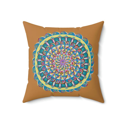 "Almandalayana" Dreamcatcher Pillow - Blue Flame Array 18" × 18" Home Decor