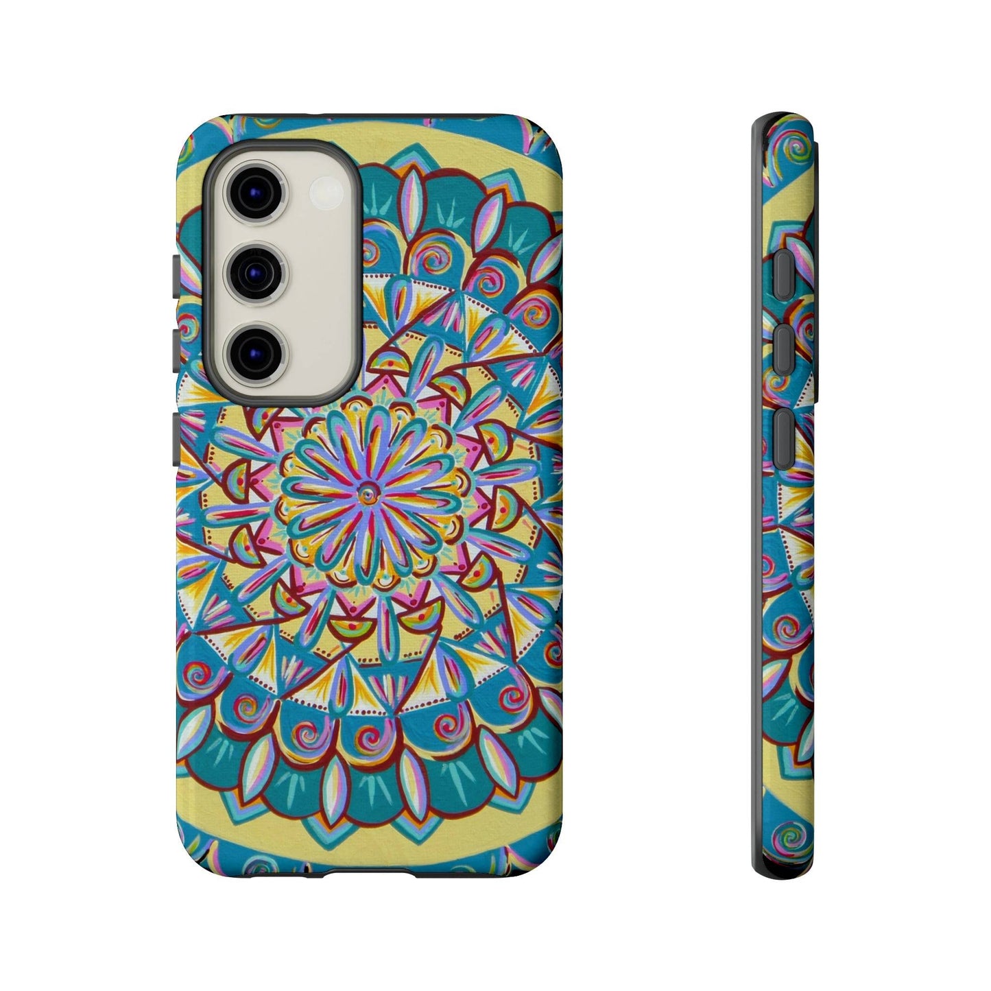 "Almandalayana" Art Phone Armor - Blue Flame Array Samsung Galaxy S23 / Glossy Phone Case