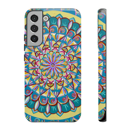 "Almandalayana" Art Phone Armor - Blue Flame Array Samsung Galaxy S22 Plus / Glossy Phone Case