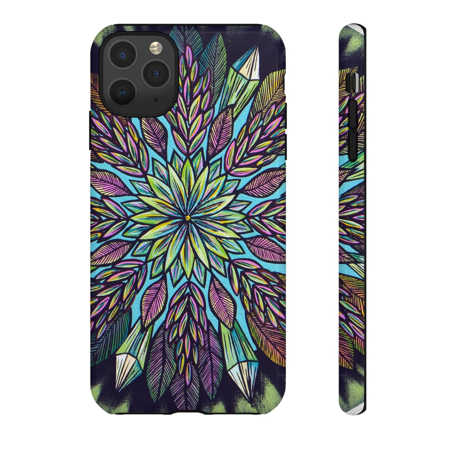 "Krystalhoja" Art Phone Armor - Blue Flame Array iPhone 11 Pro Max / Glossy Phone Case