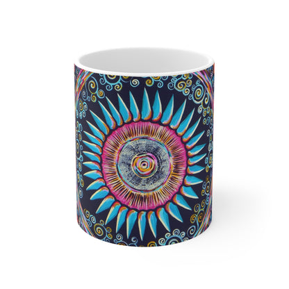 "Mandalamirananda" White Ceramic Mug