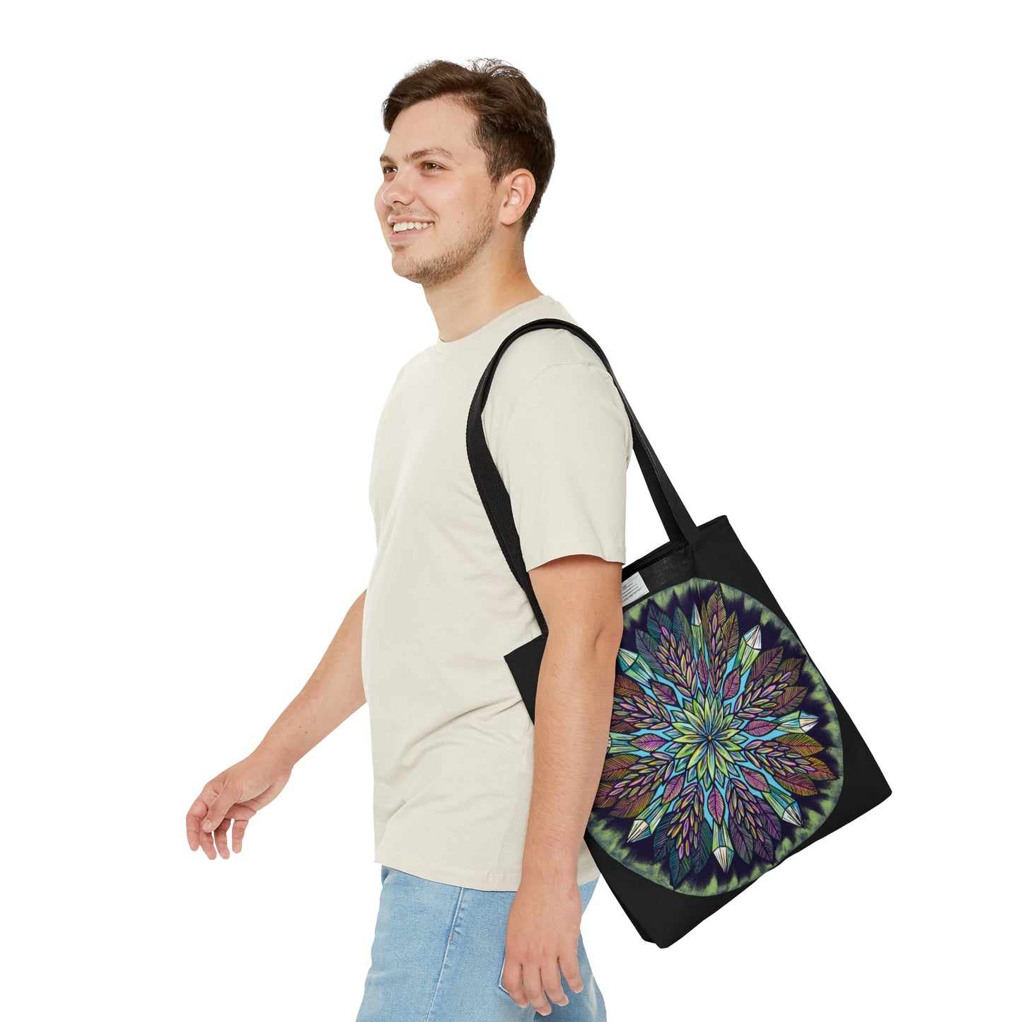 "Krystalhoja" Tote Bag (All-Over-Print) - Blue Flame Array Bags