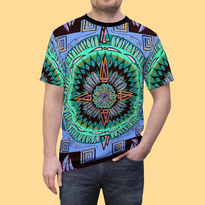 "Plumachakana" Lords & Ladies All-Over-Print Tee - Blue Flame Array All Over Prints