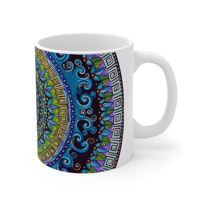 "Mandaquala" White Ceramic Mug