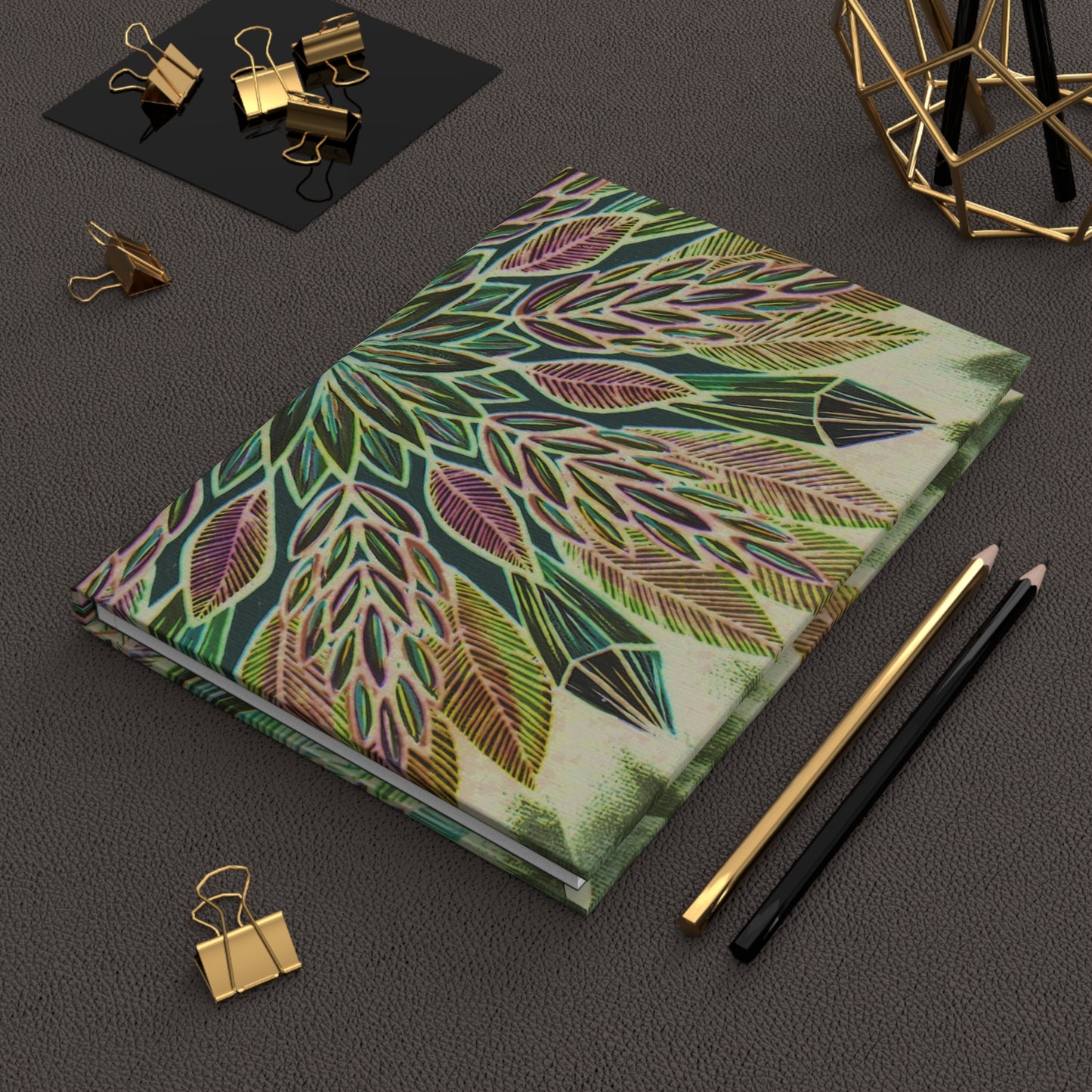 "Krystalhoja Verde" Hardcover Journal - Blue Flame Array Journal Paper products