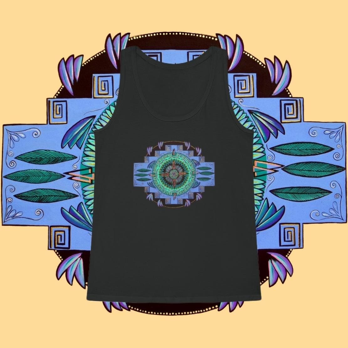 "Plumachakana" Ladies Organic Tank Top - Blue Flame Array Tank Top