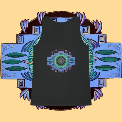 "Plumachakana" Ladies Organic Tank Top - Blue Flame Array Tank Top