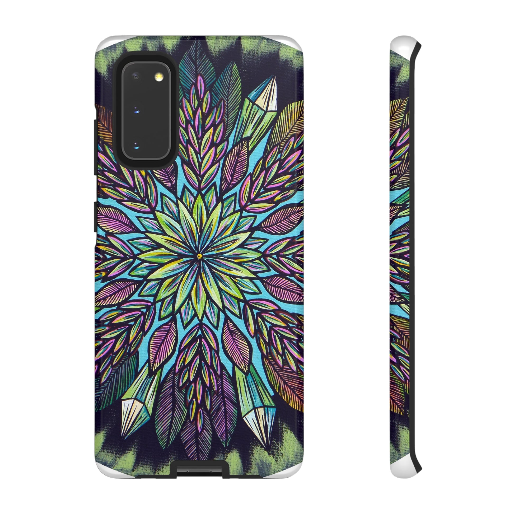 "Krystalhoja" Art Phone Armor - Blue Flame Array Samsung Galaxy S20 / Glossy Phone Case