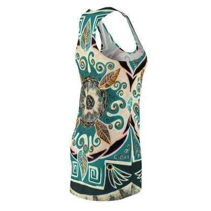 "Hojachakanazura" Ladies Racerback Dress - Blue Flame Array All Over Prints