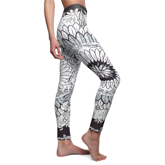 Casual Leggings ~ "Mandalavida Blankanegra"