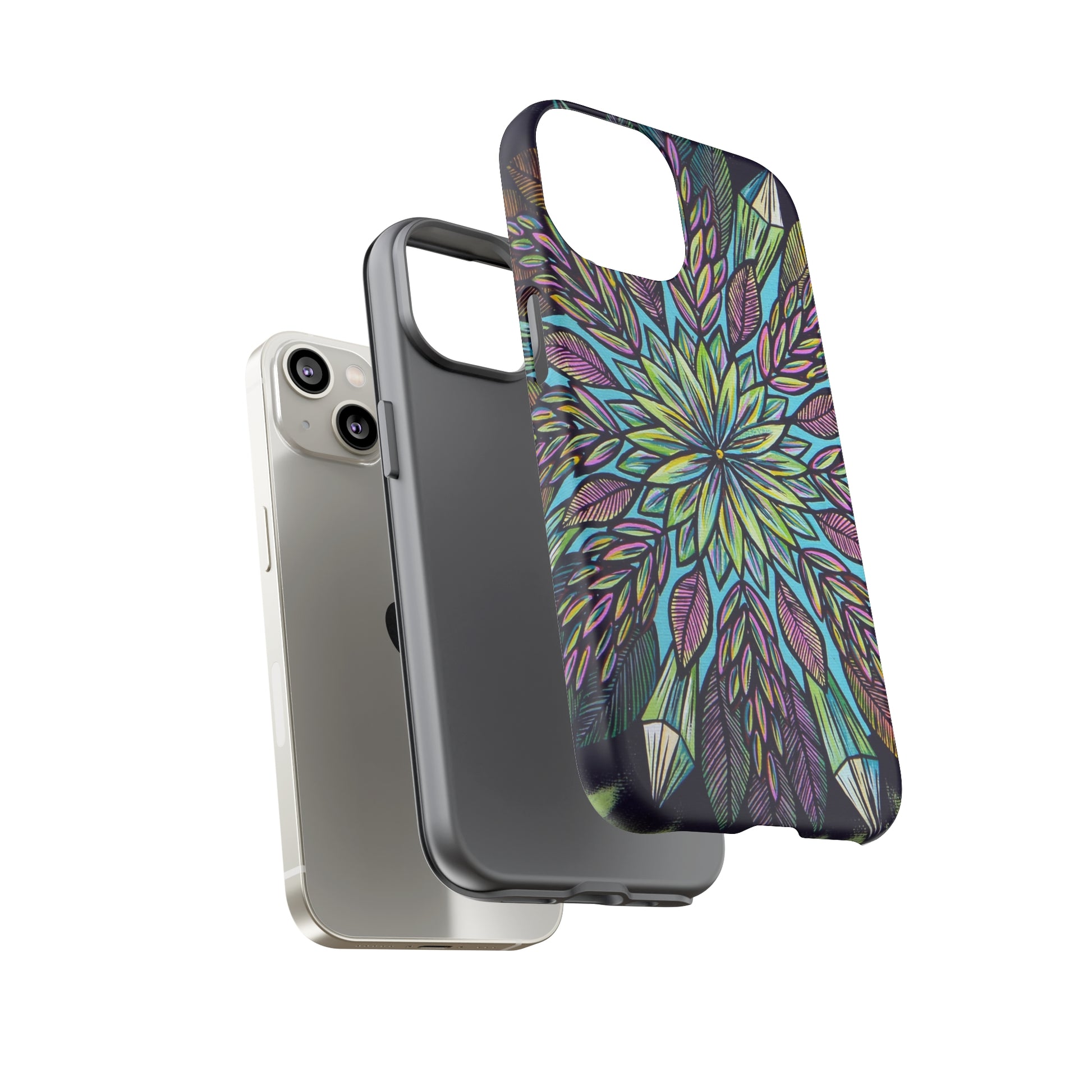 "Krystalhoja" Art Phone Armor - Blue Flame Array Phone Case