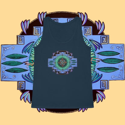 "Plumachakana" Ladies Organic Tank Top - Blue Flame Array Tank Top