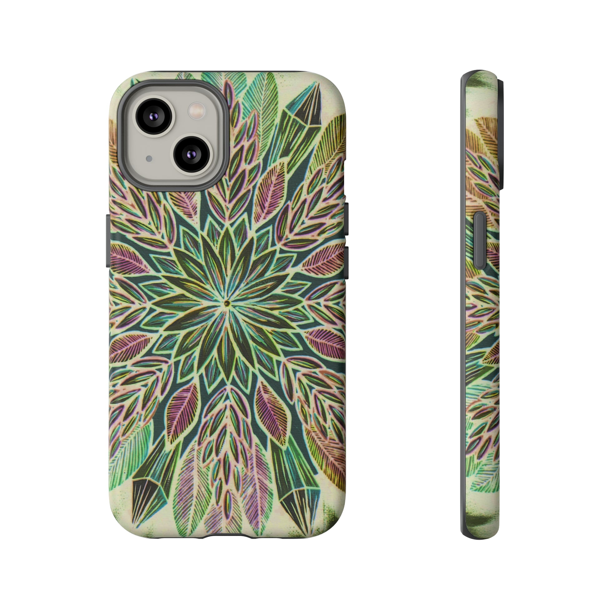 "Krystalhoja Verde" Art Phone Armor - Blue Flame Array iPhone 14 / Matte Phone Case