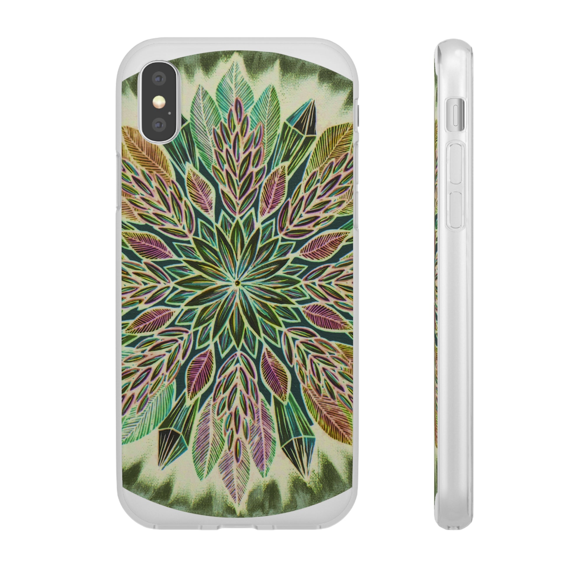 "Krystalhoja Verde" Art Phone Armor (slim-fit) - Blue Flame Array iPhone XS with gift packaging Phone Case