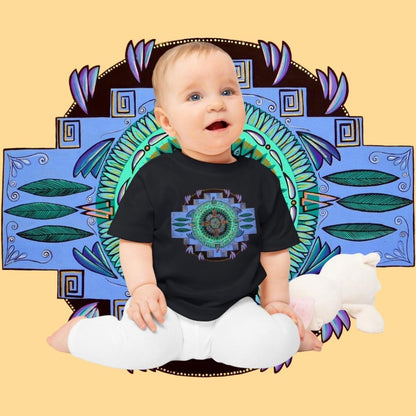 "Plumachakana" Organic Baby Tee - Blue Flame Array Kids clothes