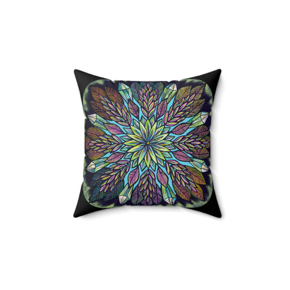 "Krystalhoja" Dreamcatcher Pillow - Blue Flame Array 14" × 14" Home Decor