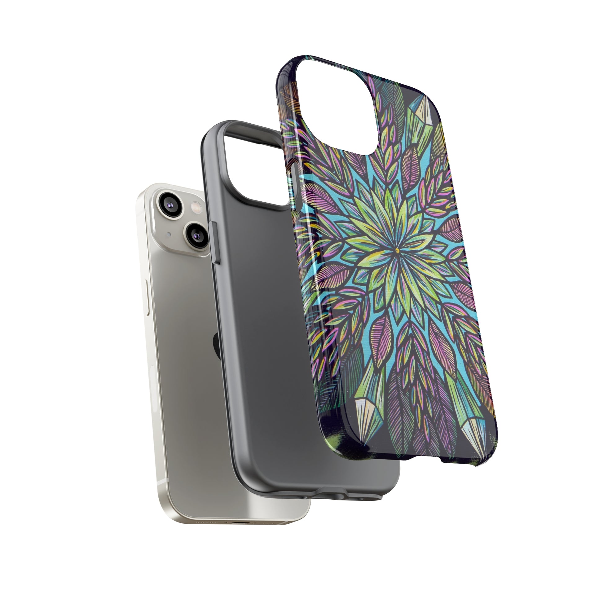 "Krystalhoja" Art Phone Armor - Blue Flame Array Phone Case