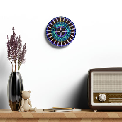 "Cuatro Vientos" Cosmic Clock - Blue Flame Array Home Decor