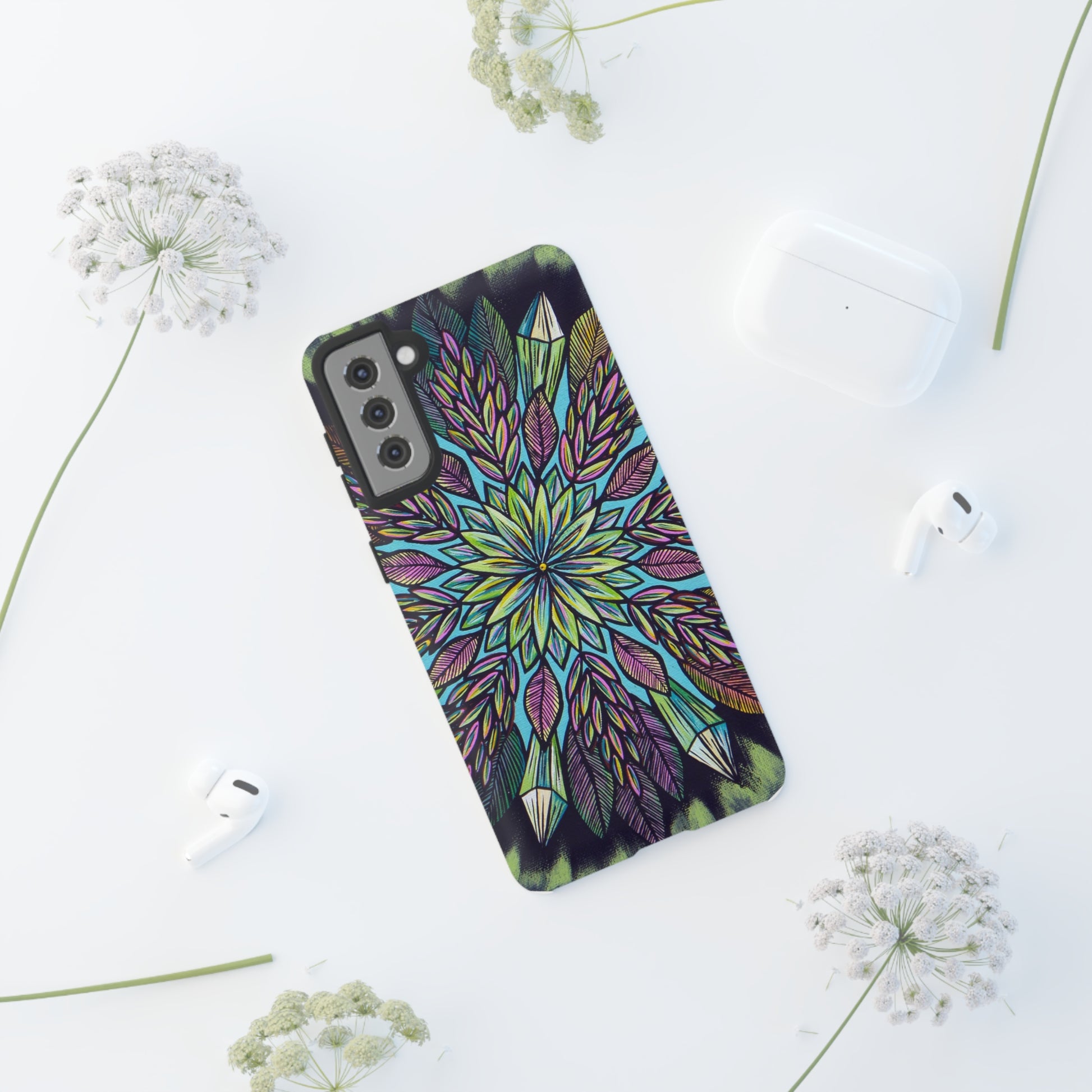 "Krystalhoja" Art Phone Armor - Blue Flame Array Phone Case