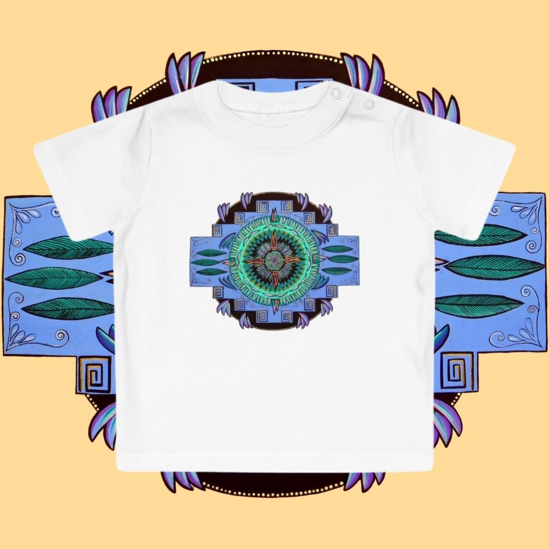 "Plumachakana" Organic Baby Tee - Blue Flame Array Kids clothes