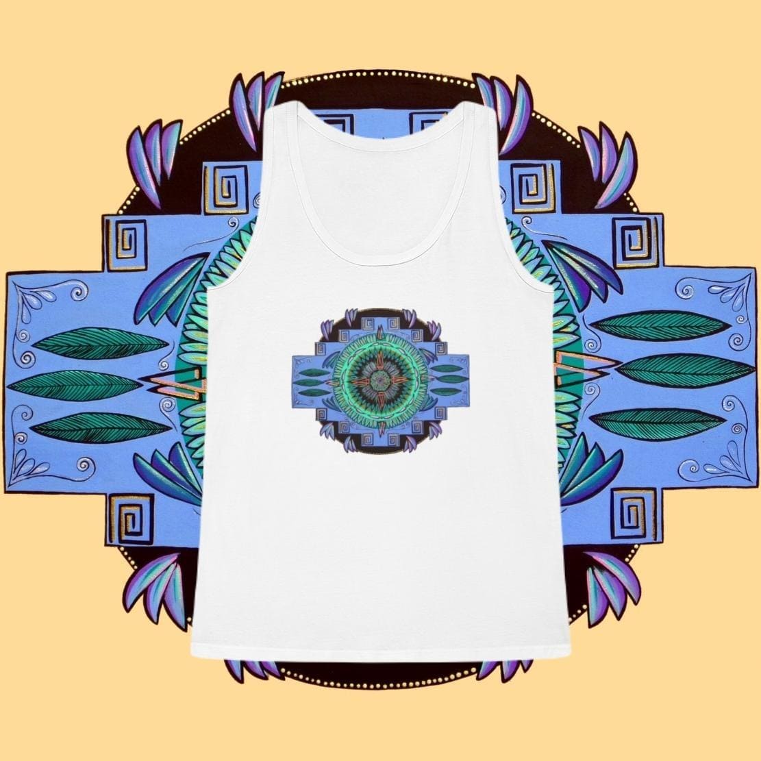 "Plumachakana" Ladies Organic Tank Top - Blue Flame Array Tank Top