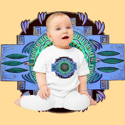 "Plumachakana" Organic Baby Tee - Blue Flame Array Kids clothes