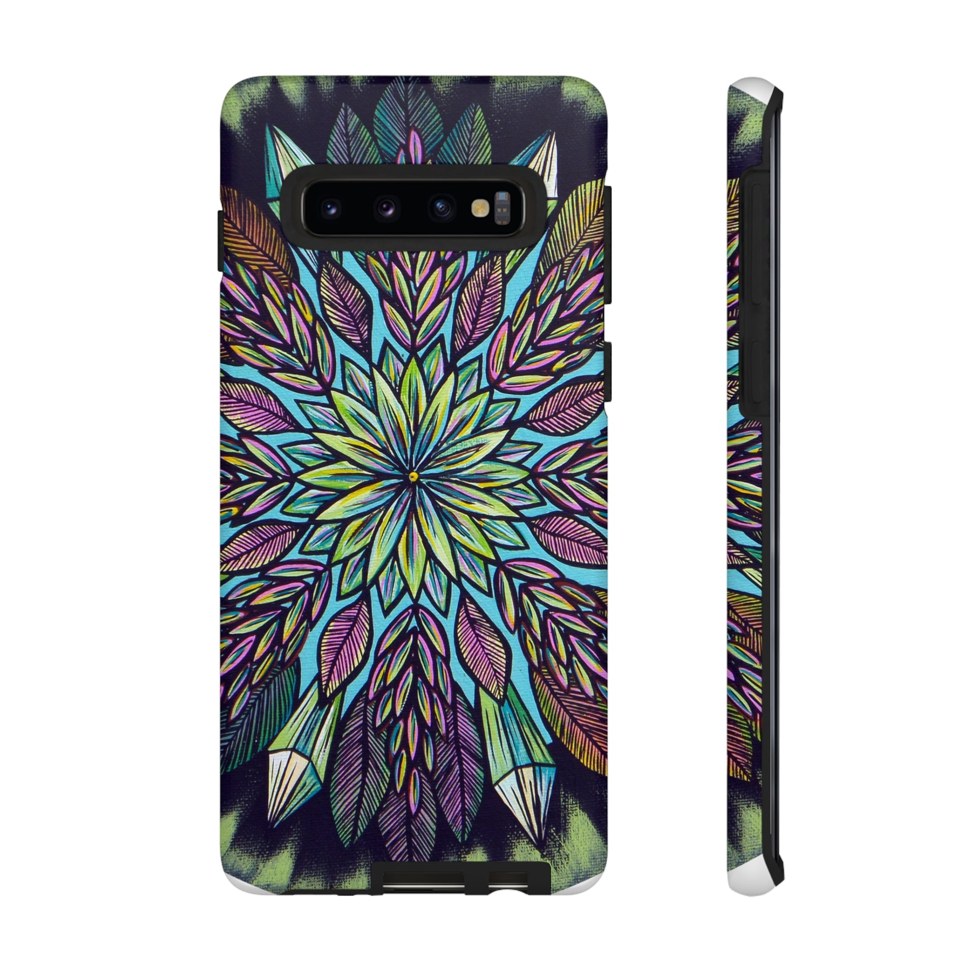 "Krystalhoja" Art Phone Armor - Blue Flame Array Samsung Galaxy S10 / Matte Phone Case