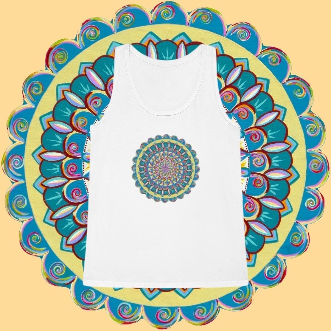 "Almandalayana" Ladies Organic Tank Top - Blue Flame Array Tank Top