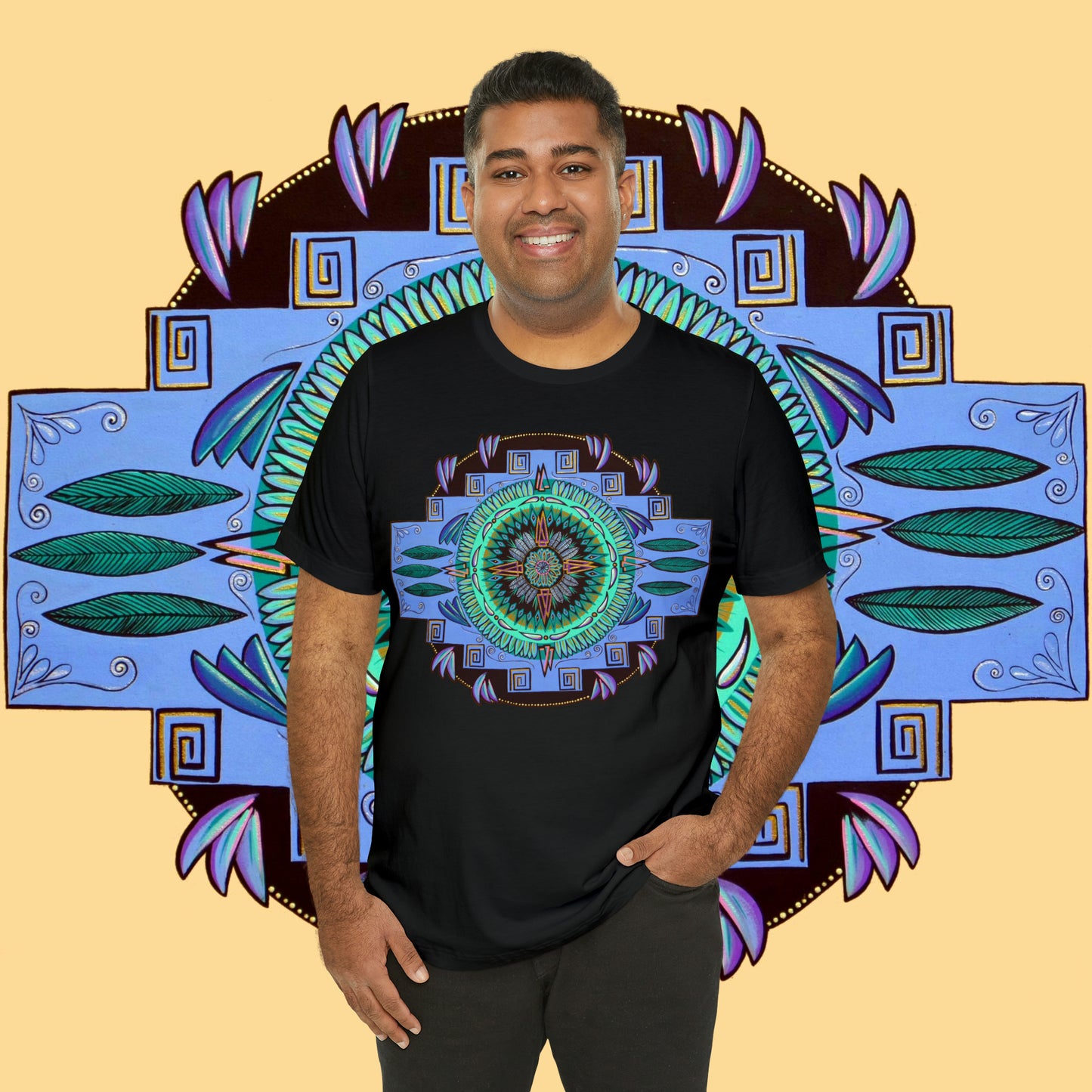 "Plumachakana" Lords & Ladies Tee - Blue Flame Array T-Shirt