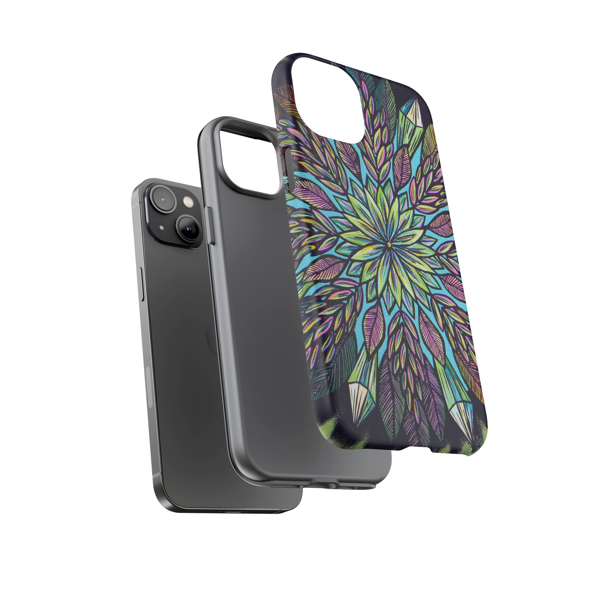 "Krystalhoja" Art Phone Armor - Blue Flame Array Phone Case