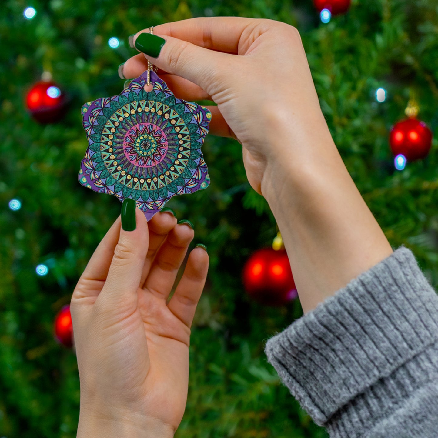 "Mandaladiosa" Ceramic Ornament