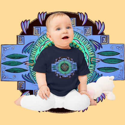 "Plumachakana" Organic Baby Tee - Blue Flame Array Kids clothes