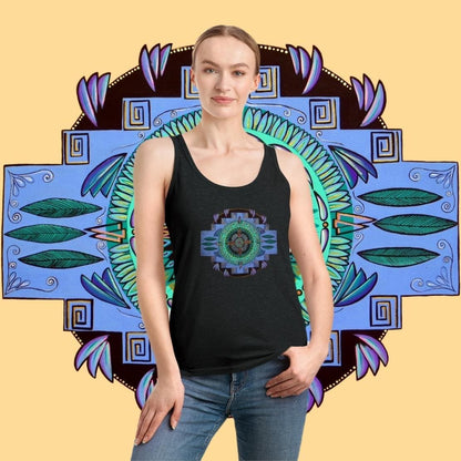 "Plumachakana" Ladies Organic Tank Top - Blue Flame Array Tank Top