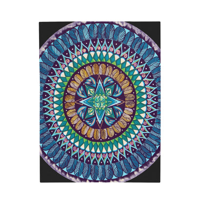 "AquilazurA Kryst'dala" Dreamcatcher Blanket - Blue Flame Array All Over Prints