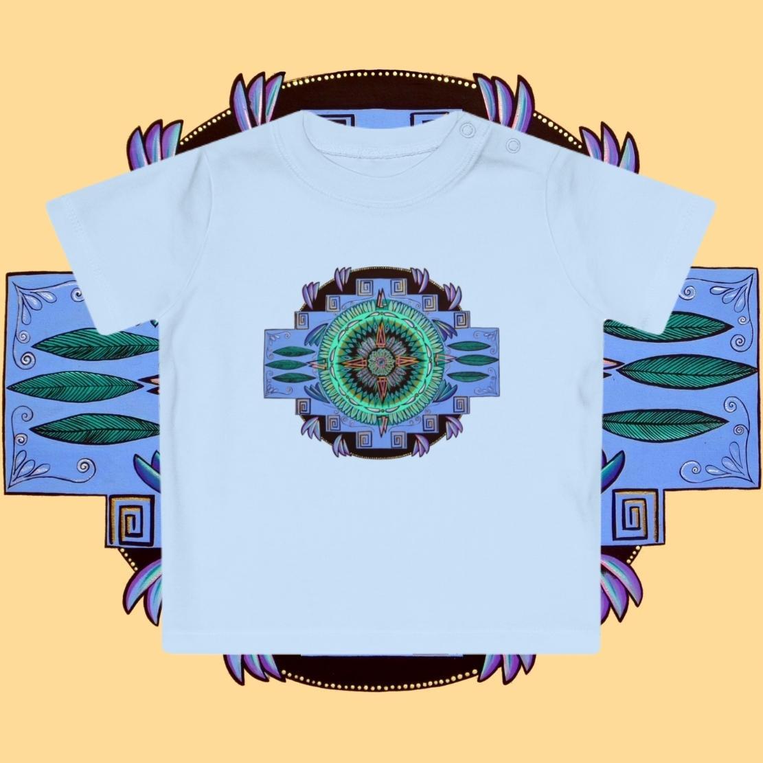 "Plumachakana" Organic Baby Tee - Blue Flame Array Kids clothes