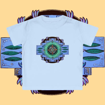 "Plumachakana" Organic Baby Tee - Blue Flame Array Kids clothes