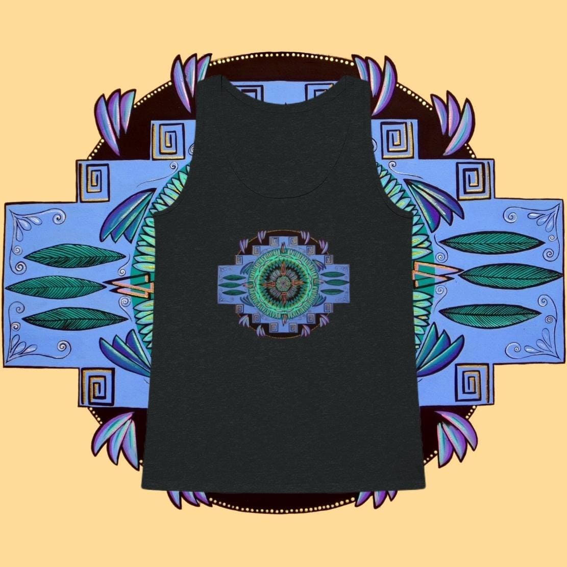 "Plumachakana" Ladies Organic Tank Top - Blue Flame Array Tank Top