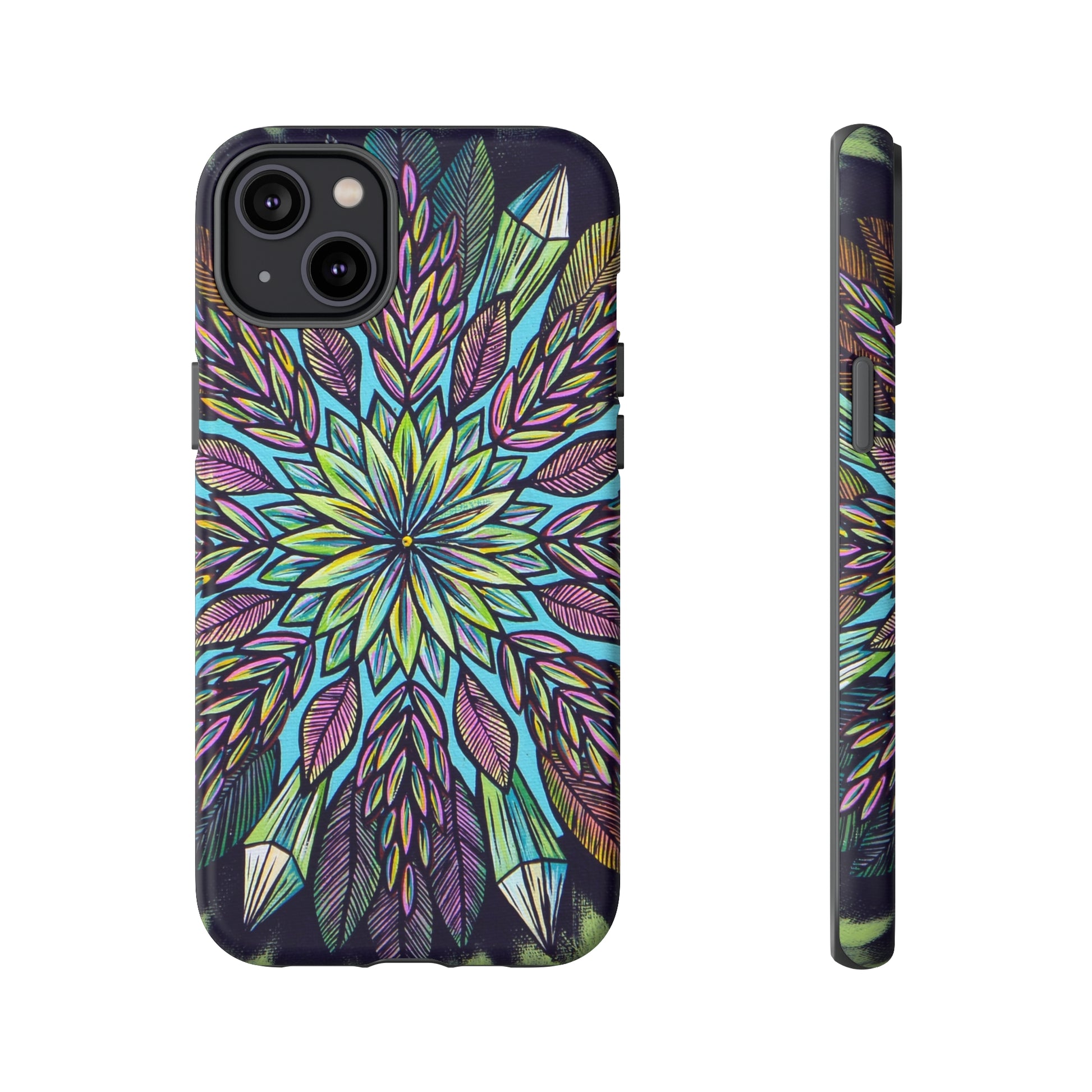 "Krystalhoja" Art Phone Armor - Blue Flame Array iPhone 14 Plus / Matte Phone Case