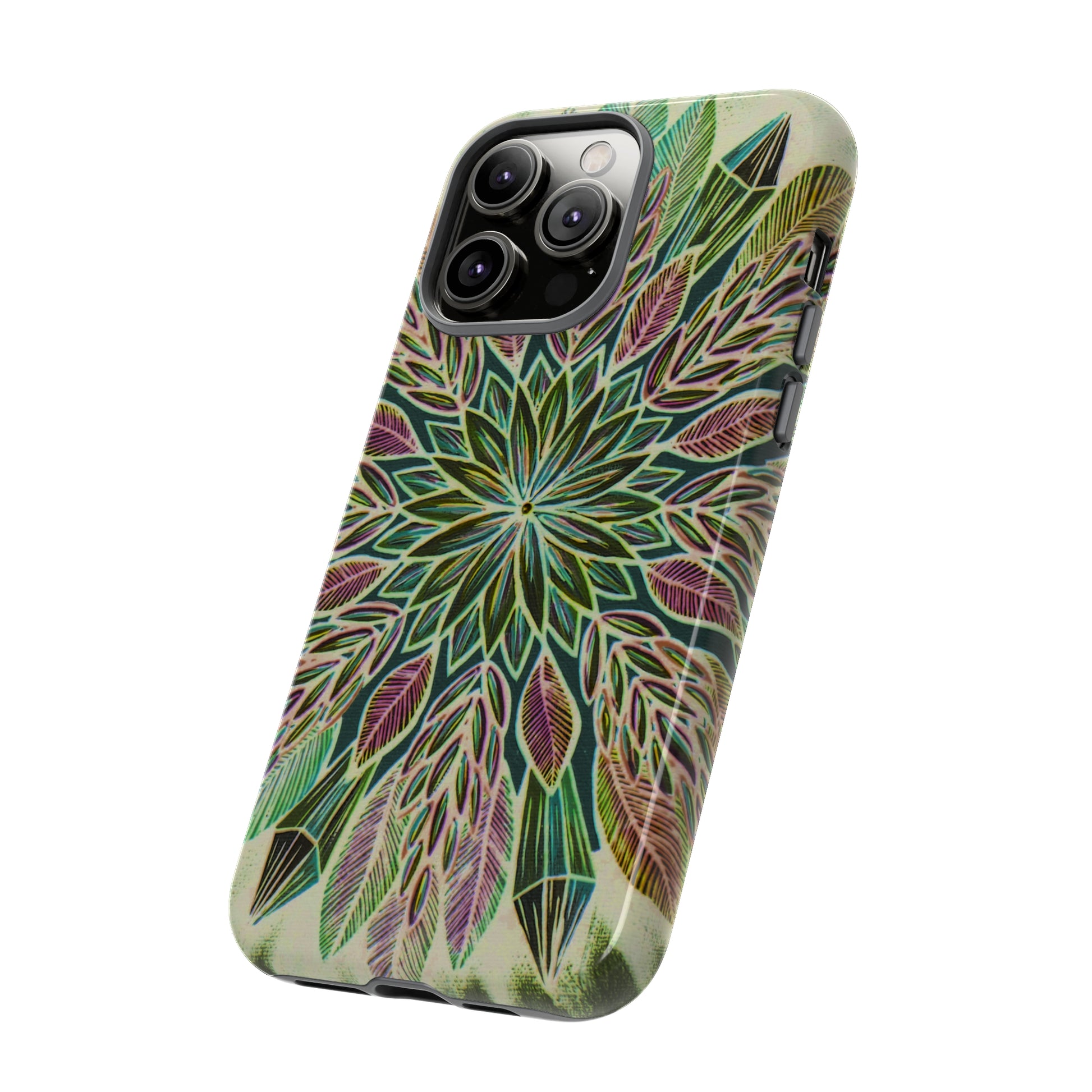 "Krystalhoja Verde" Art Phone Armor - Blue Flame Array Phone Case