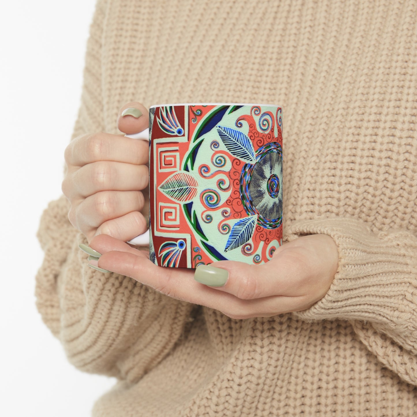 "Rojachakana" White Ceramic Mug