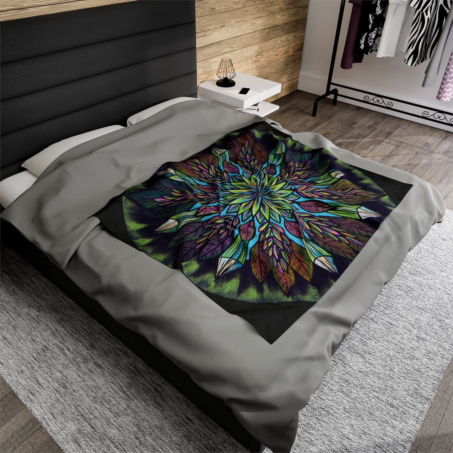 "Krystalhoja" Dreamcatcher Blanket - Blue Flame Array 50" × 60" All Over Prints