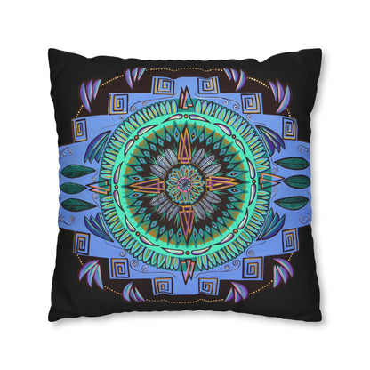 "Plumachakana" Dreamcatcher Pillow Cover - Blue Flame Array Home Decor