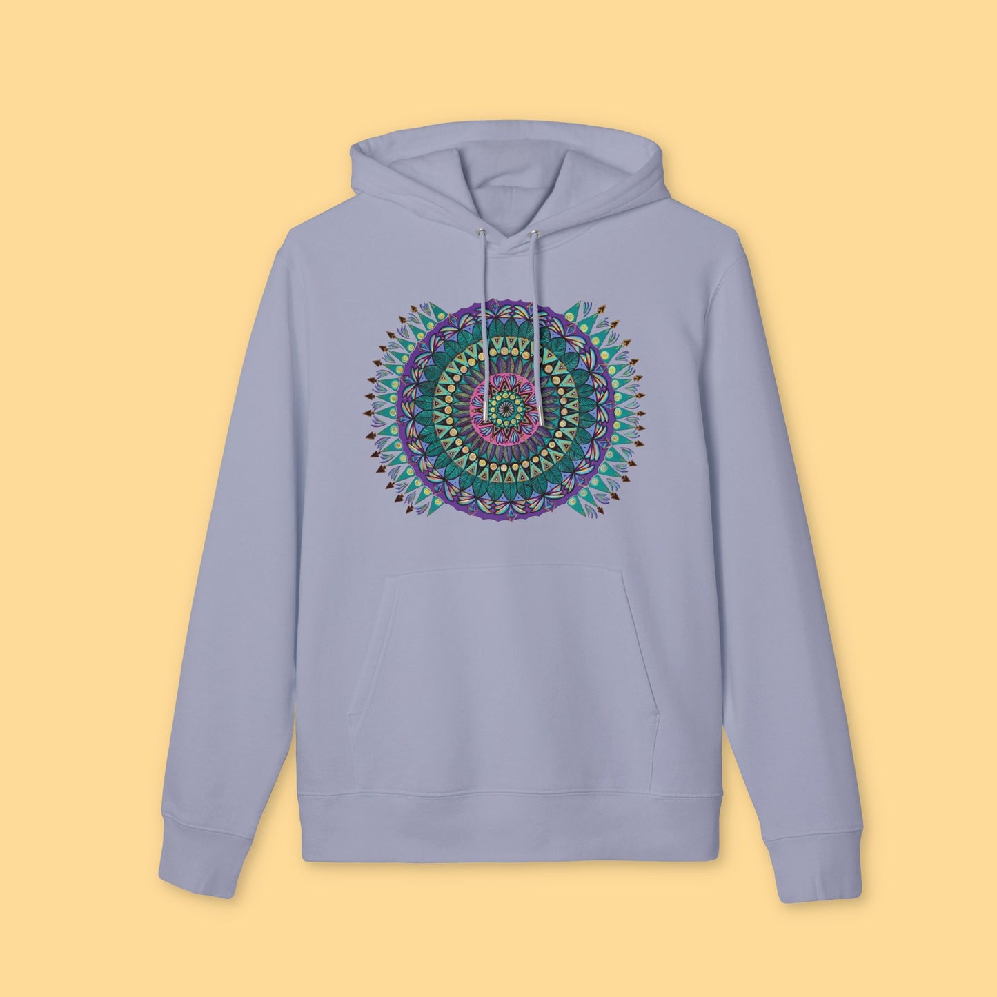 "Mandaladiosa" Organic Cruiser Hoodie (Font&Back Print)