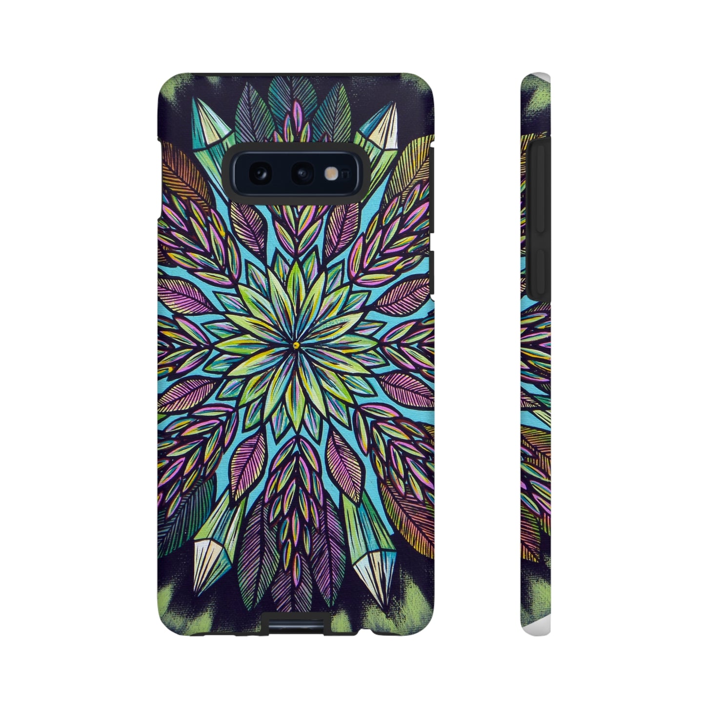 "Krystalhoja" Art Phone Armor - Blue Flame Array Samsung Galaxy S10E / Matte Phone Case