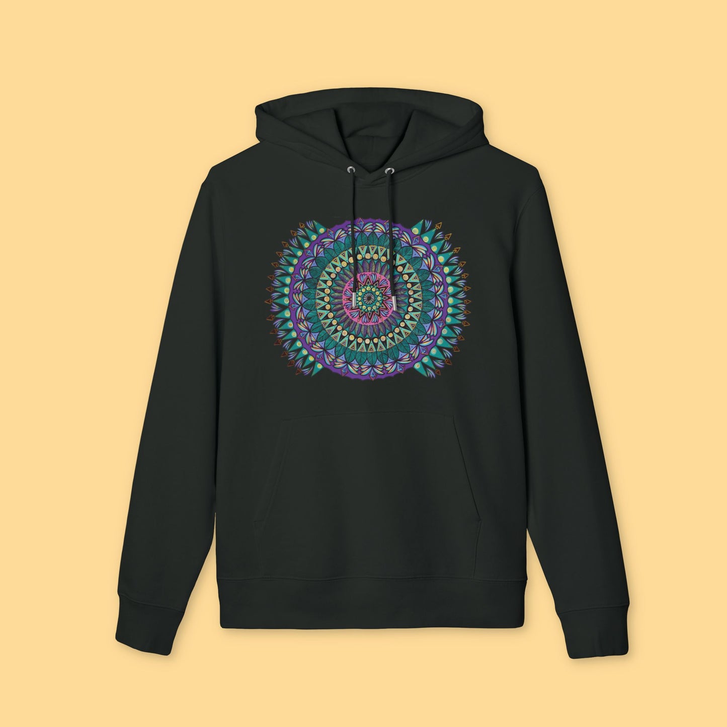 "Mandaladiosa" Organic Cruiser Hoodie (Font&Back Print)