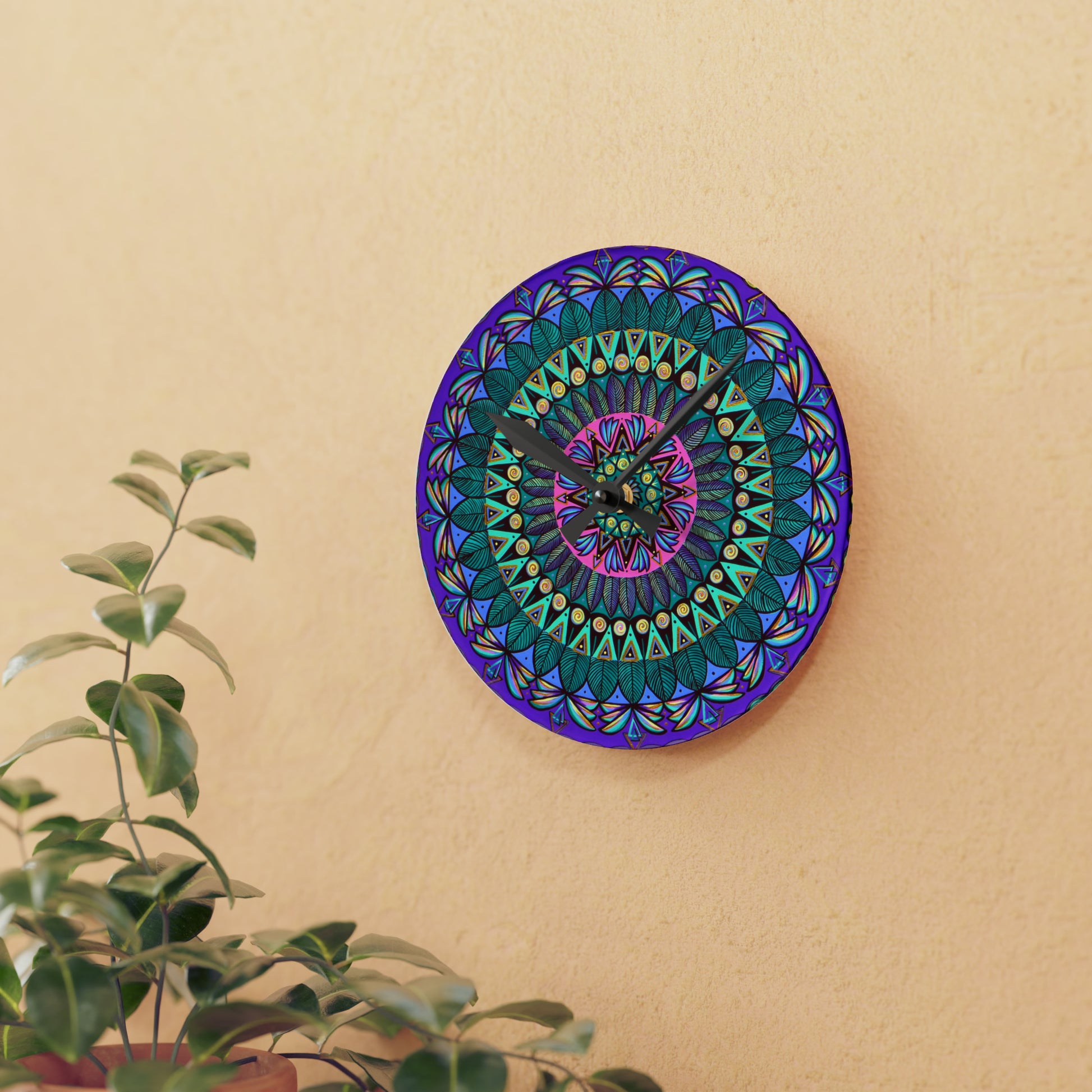 "Mandaladiosa" Cosmic Clock - Blue Flame Array Home Decor