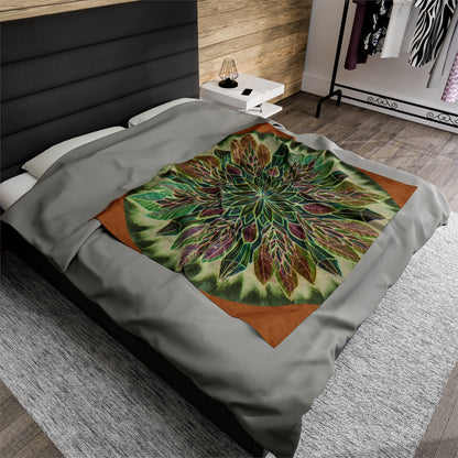 "Krystalhoja Verde" Dreamcatcher Blanket - Blue Flame Array 50" × 60" All Over Prints