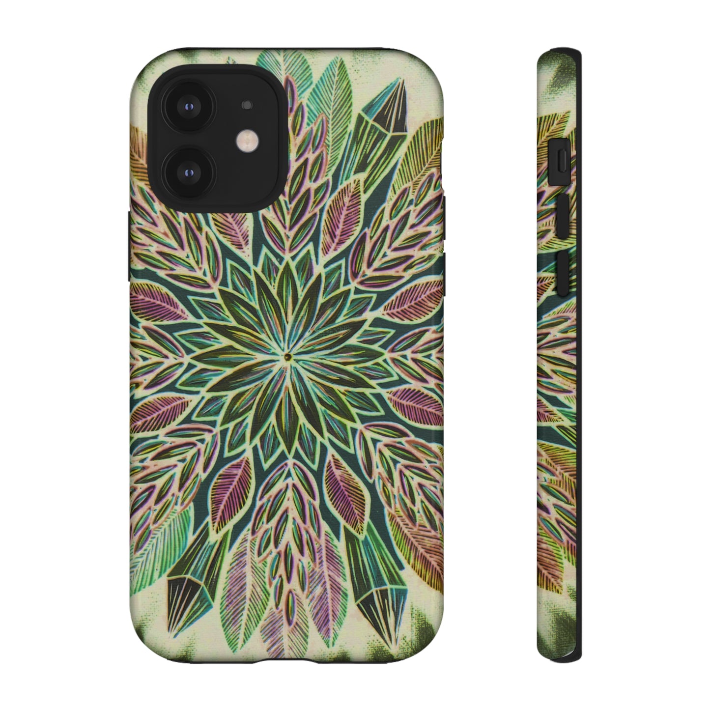 "Krystalhoja Verde" Art Phone Armor - Blue Flame Array iPhone 12 / Glossy Phone Case